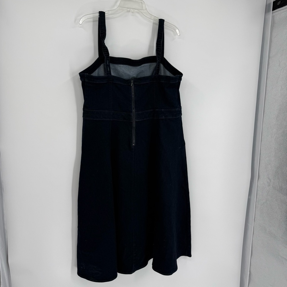 Torrid NWT Midi Denim Sleeveless Jumper Dress Dark Blue Size 14 Pockets - Picture 10 of 13